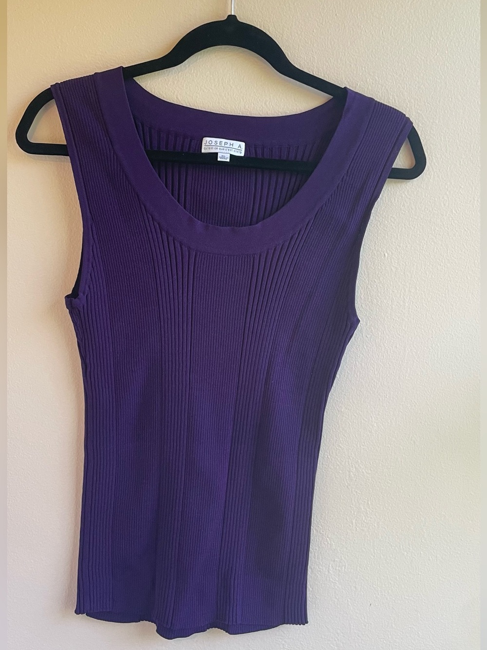 Joseph A. Royal Purple Ribbed Knit Scoop Neck Sleeveless Tank Top XL